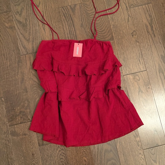 Edikted Red Ruffle Dress Brand New - Picture 2 of 4